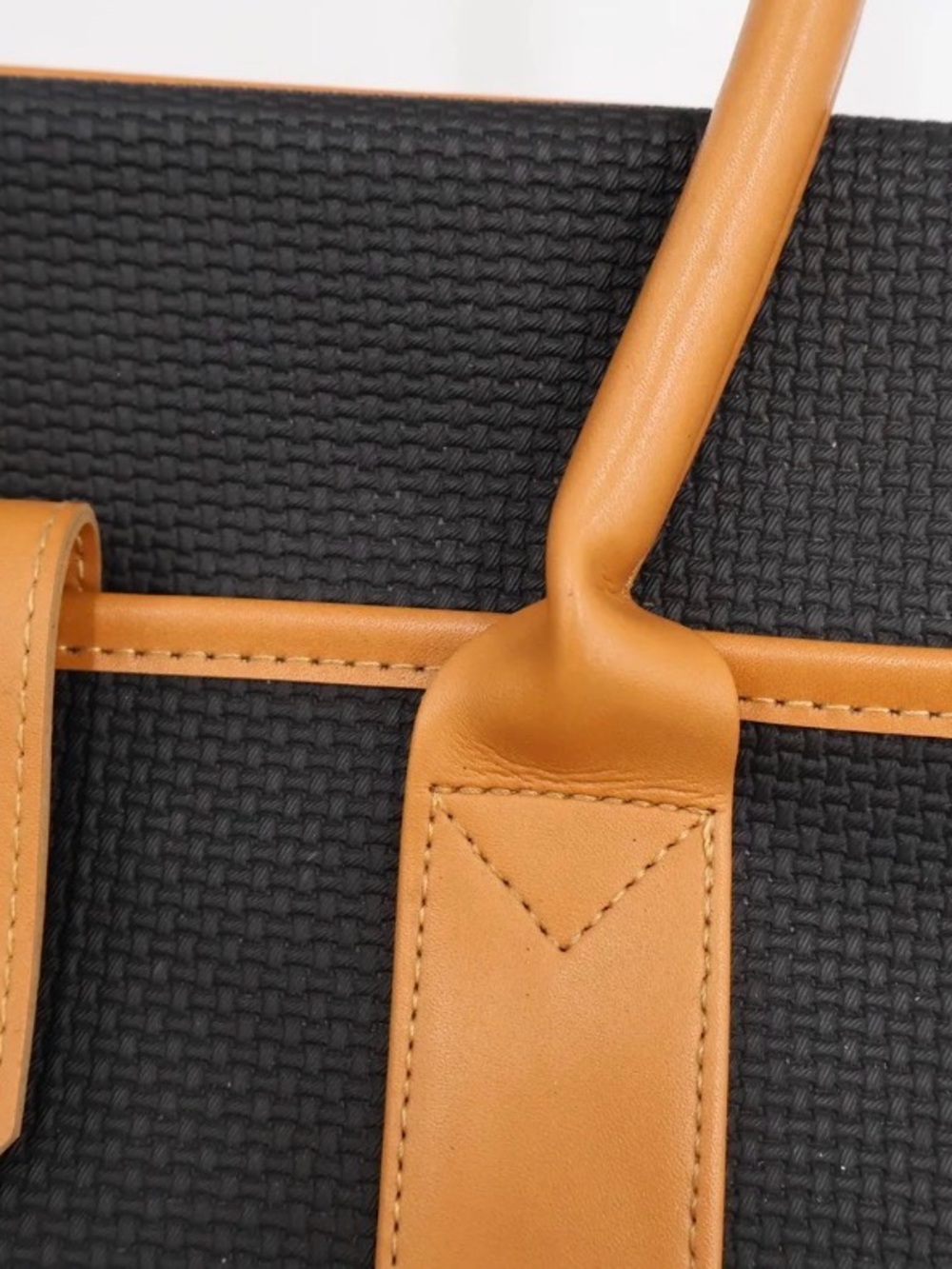 Yves Saint Laurent Black Tote with Tan Leather Trim - Picture 8 of 9